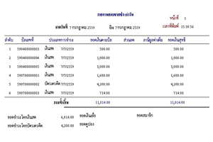 รายงานรายได้ประจำวัน