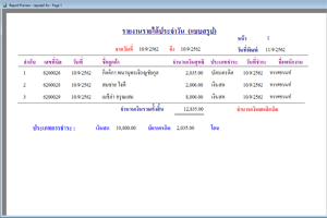 รายงานรายได้ประจำวัน